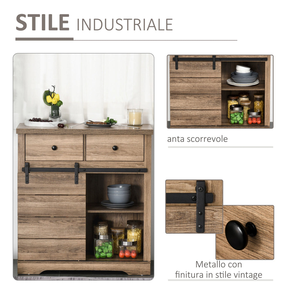 Homcom industrial style kitchen belief Vintage pantry - Borgè