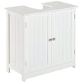 HOMCOM Under Sink Cabinet in MDF, White Bathroom Cabinet with 2 Doors (60x30x60cm) - Borgè