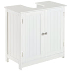 HOMCOM Under Sink Cabinet in MDF, White Bathroom Cabinet with 2 Doors (60x30x60cm) - Borgè