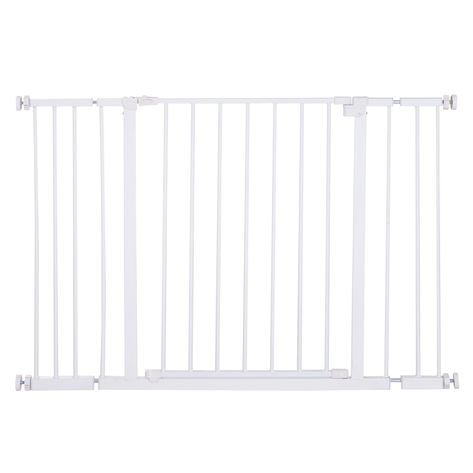 Extendable Safety Dog Gate 76-107cm Pressure Fit, Metal & Plastic, White - Borge' Group Limited