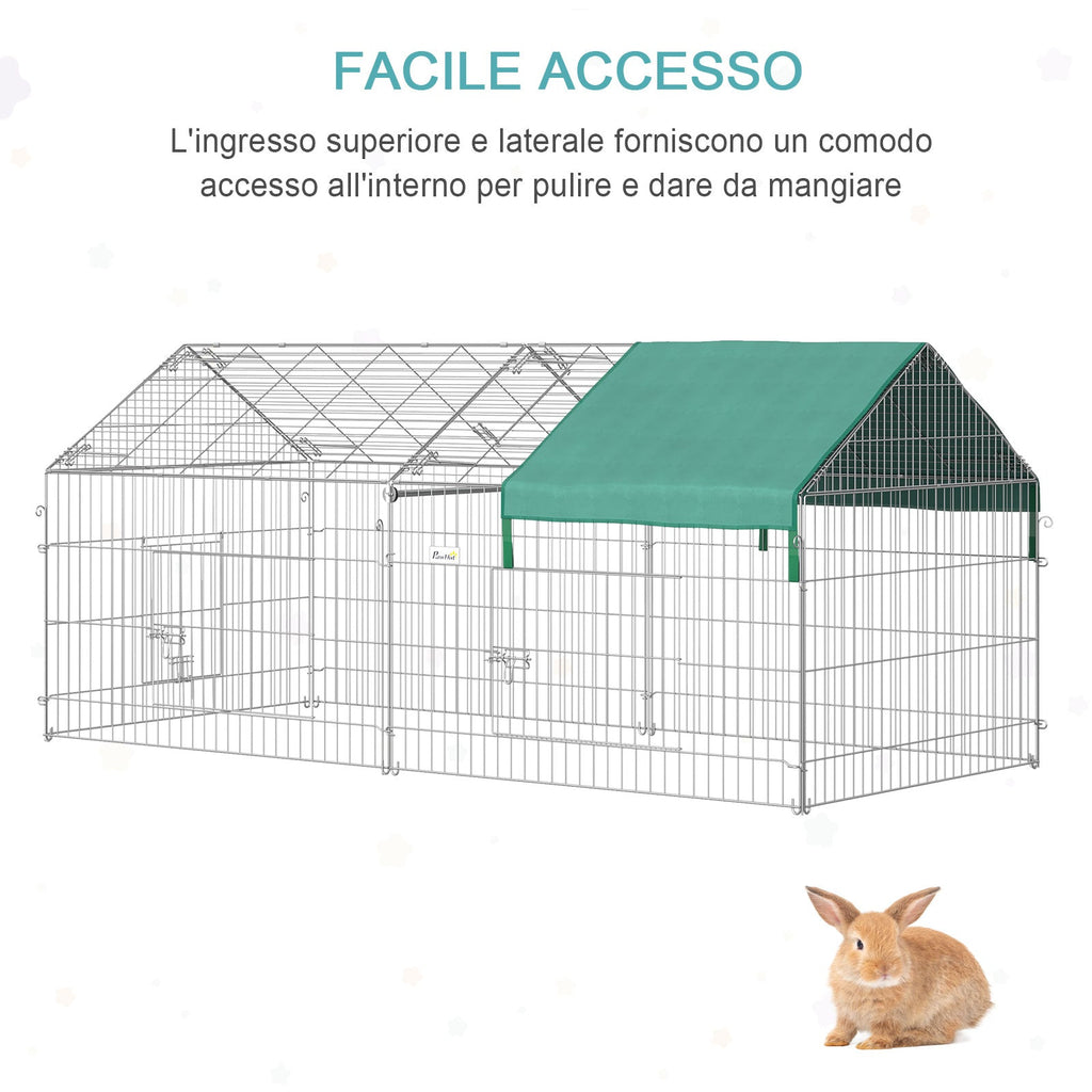 Pet Playpen with Steel Cover with Doors, 220x103x103cm - Borge' Group Limited