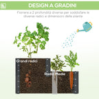 2-Tier Raised Garden Bed in Steel with Open Bottom, 120x101x58cm, Dark Grey - Borge' Group Limited