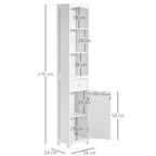 Column Cabinet MDF white saving for bathroom 35x24x170cm - Borgè
