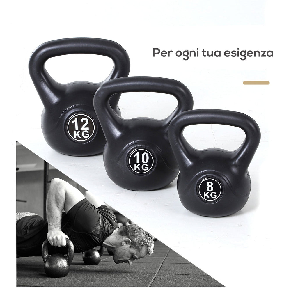 Kettlebell 12kg PVC for Sports and Fitness with Sand and Smooth Anti-chafing Handle - Borge' Group Limited