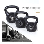 Kettlebell 12kg PVC for Sports and Fitness with Sand and Smooth Anti-chafing Handle - Borge' Group Limited