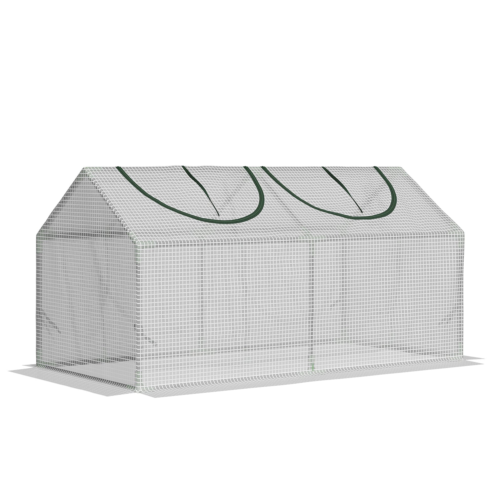 Outsunny Mini Garden greenhouse with 2 roller shutters and pear covers, 119x60x60cm, white - Borgè