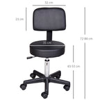 Stools with back of the swivel chair lounge in eco -leather adjustable height black height - Borgè