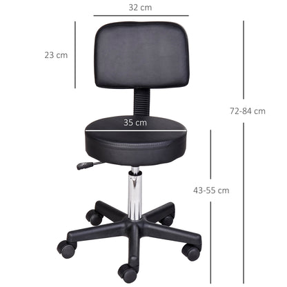 Stools with back of the swivel chair lounge in eco -leather adjustable height black height