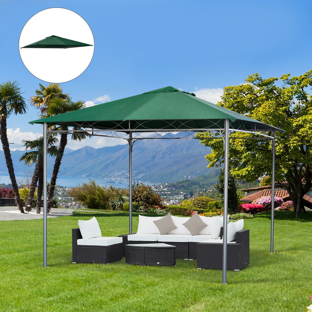 Replacement Roof for 3x3m Garden Gazebo in Polyester, Green - Borge' Group Limited