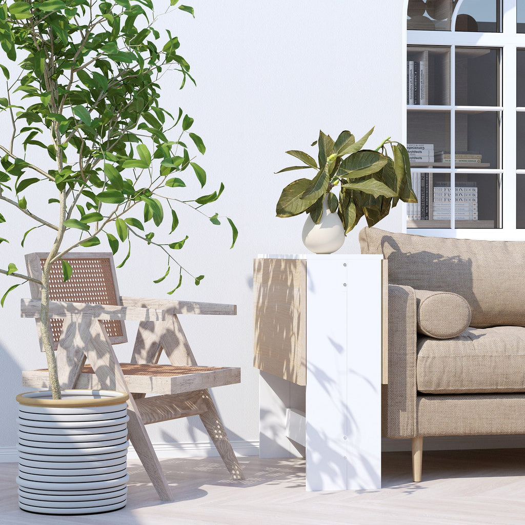 extendable dining table, wooden folding table 103 × 76 × 73.5cm white oak - Borgè