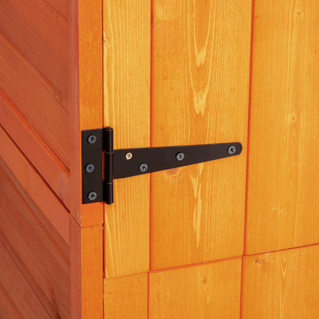 Outsunny Garden House Gate Wooden tools with 2 doors and 3 shelves, 84x52x188cm - Borgè