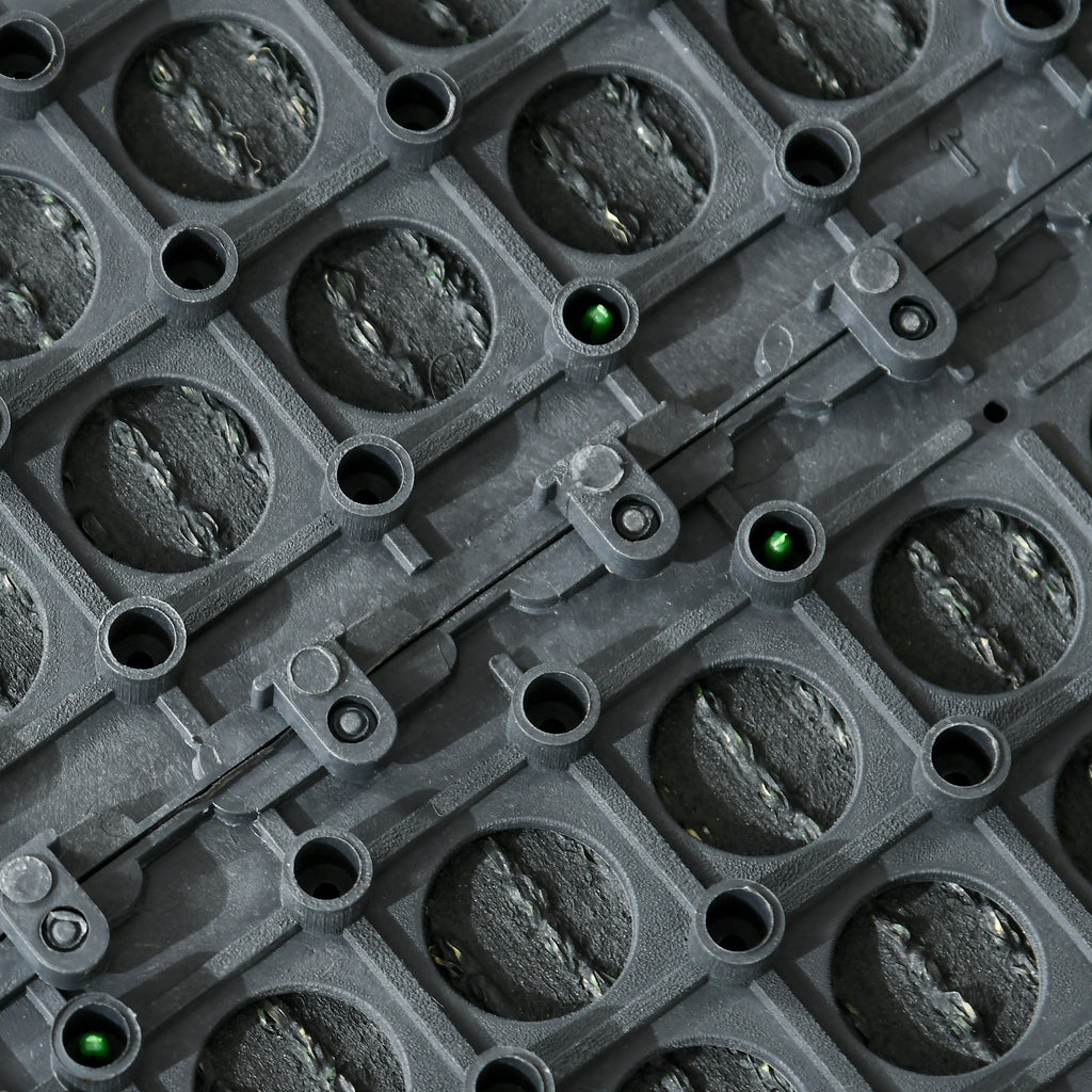 Outsunny garden tiles with synthetic grass 30x30cm 10 pieces, realistic artificial lawn, green - Borgè