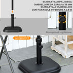 Outsunny base for plastic garden umbrella and 11kg cement, 36x36x31cm, black - Borgè