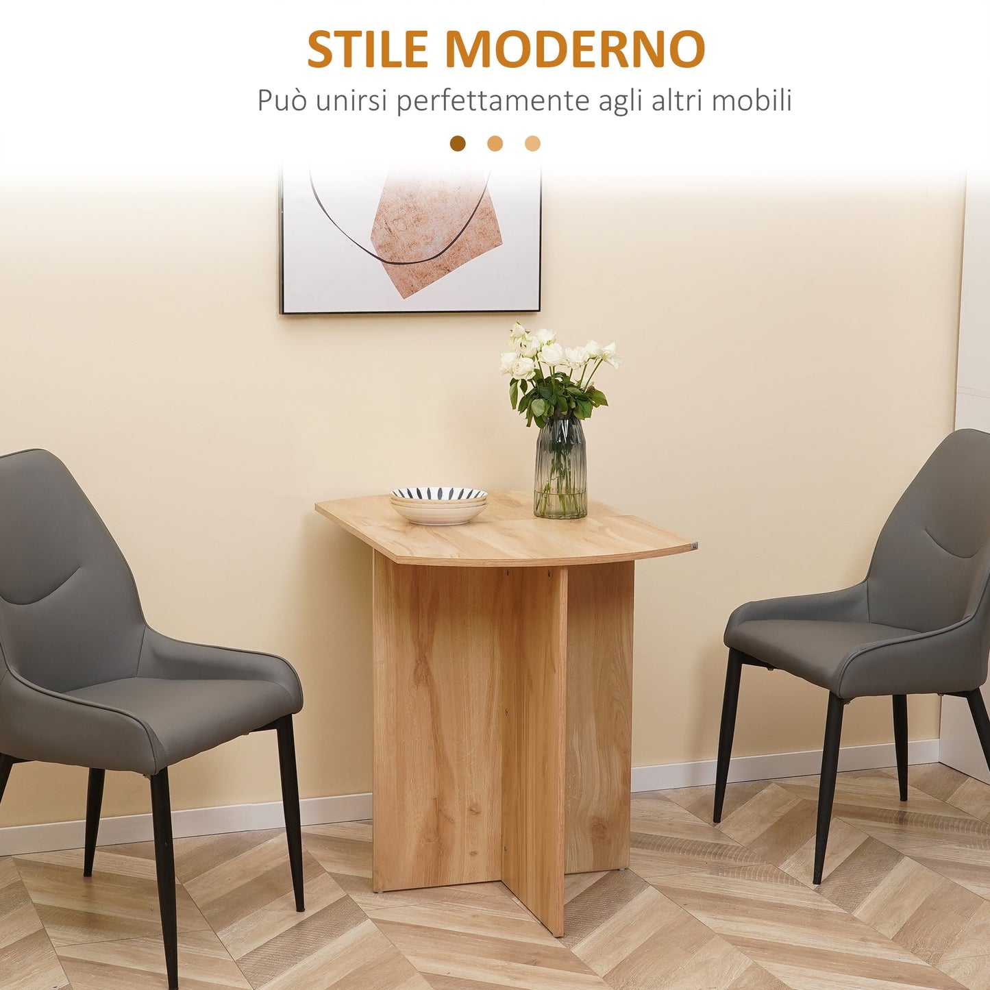 Folding Dressing Table Wooden Space, 90x60x74cm, oak - Borgè