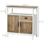 Kitchen Rustic Style Cabinet White and Brown | - Borgè