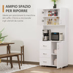 Blazing white wood with 2 lockers 1 open shelf and 3 drawers - Borgè