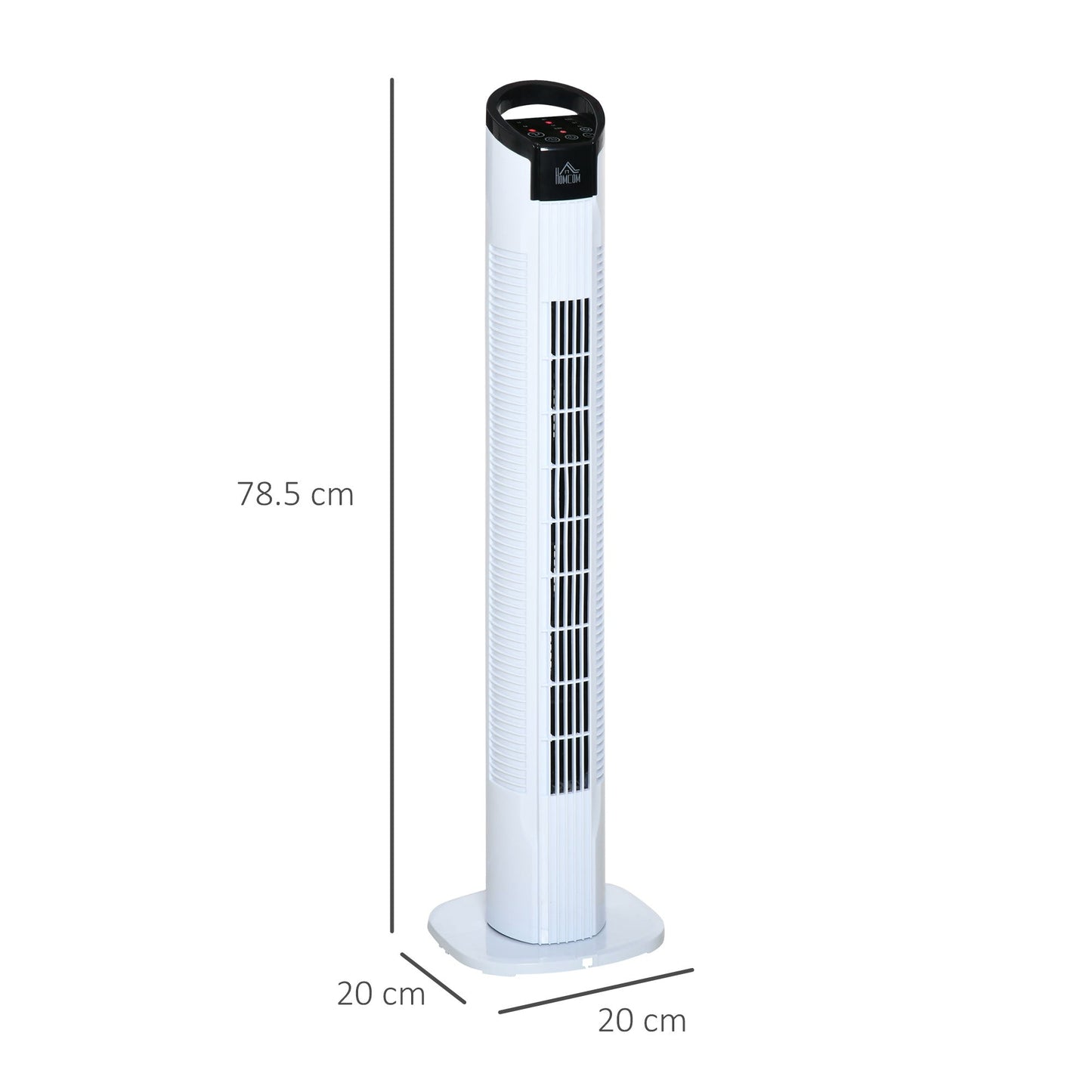 column fan with 5m remote control, oscillating 70 °, 3 functions and 3 speeds, LED screen and timer 7.5h, 50W, ф20x78.5cm