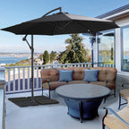 4 -piece umbrella base for umbrella filled with water or sand and connection hooks, black - Borgè