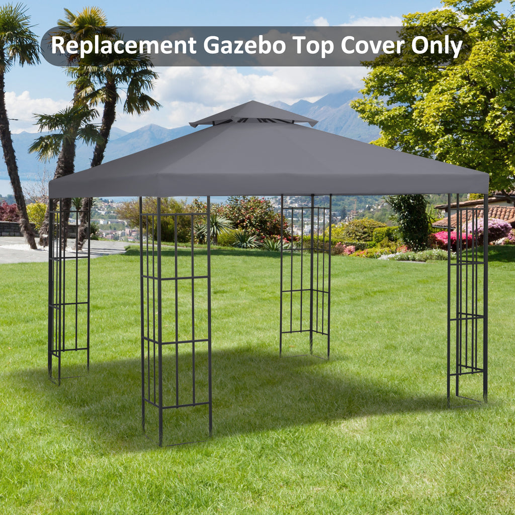 Outsunny spare roof for 3x3m gazebo at 2 levels and UV -resistant, dark gray resistant - Borgè
