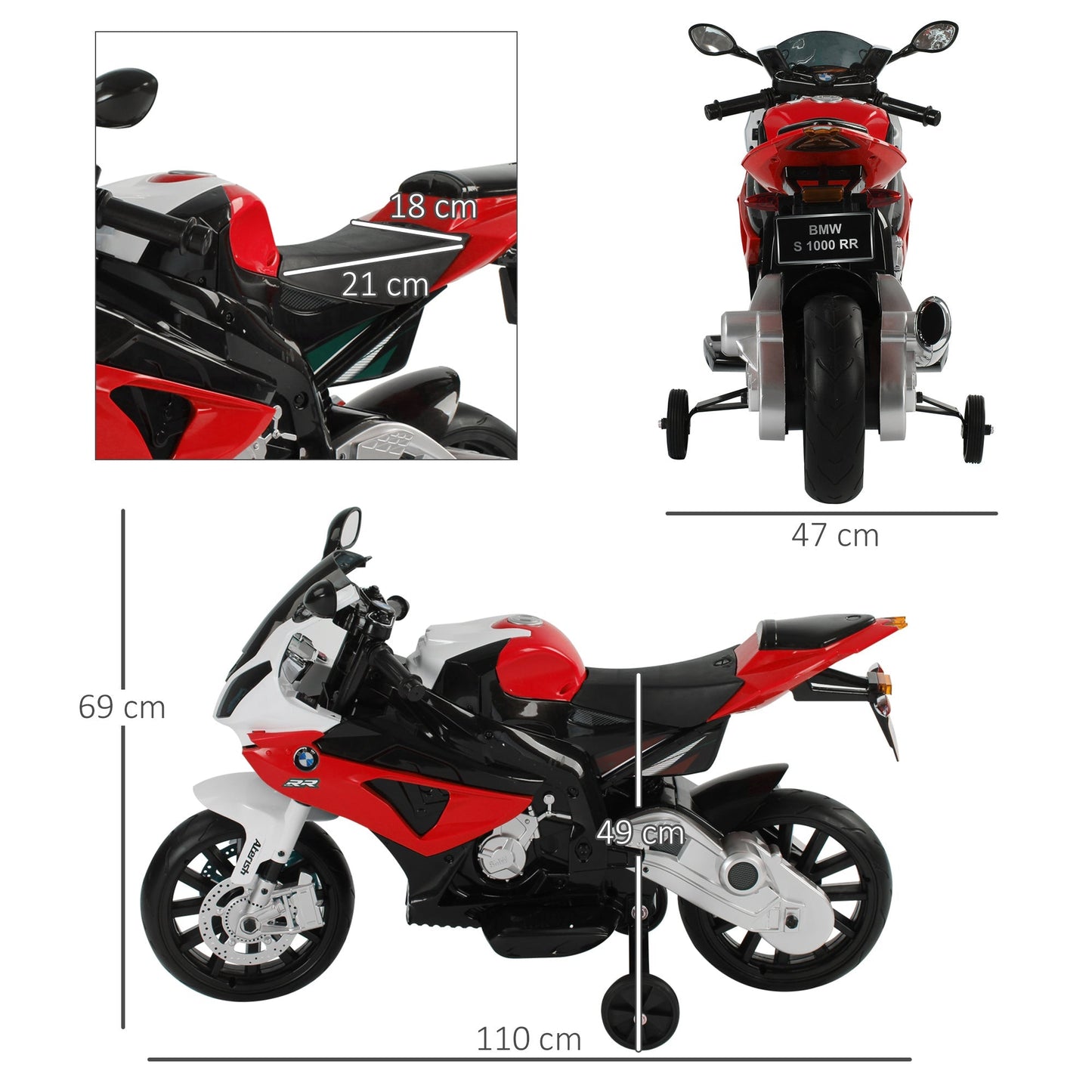 RED BMW | Motorcycle for Children 12V - Borgè