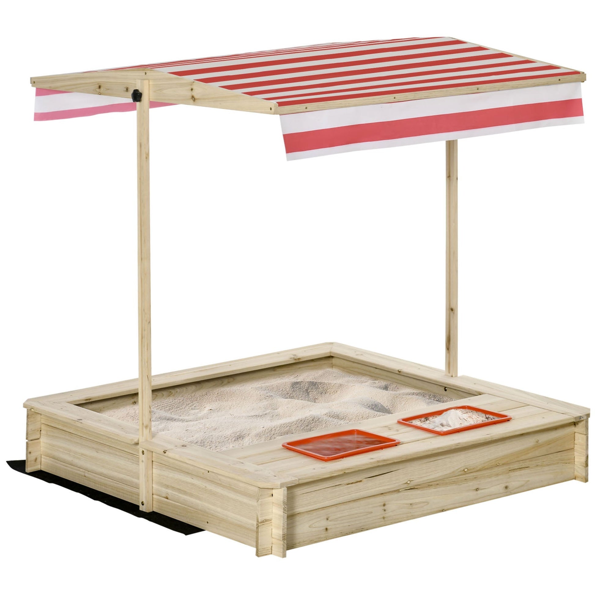 Outsunny courtyard sandblast with roof adjustable for children 3-8 years, 118x118x118cm - wood - Borgè