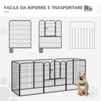Dog Playpen and Puppy Playpen, Modular Indoor and Outdoor Dog Playpen in Metal and Steel 8 Panels 80x100cm - Borge' Group Limited