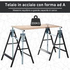 Set 2 Work Cavalllets Folding Telescopic Height Adjustable in steel pipes - Borgè