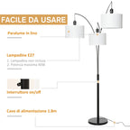 ground lamp 3 lights and flexible arms base in marble height 205cm - Borgè