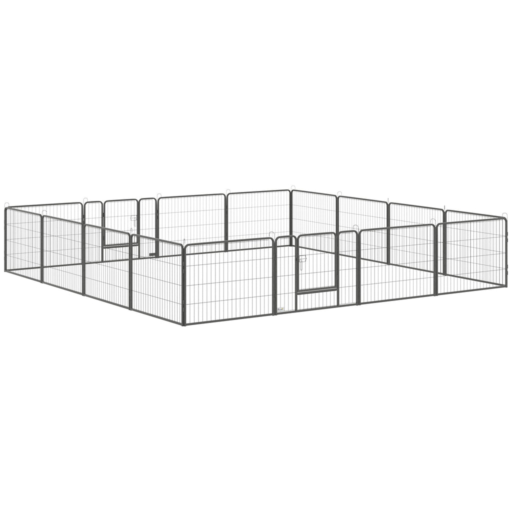 Pawhut fence for dogs and puppies with 16 modular panels and 2 inputs, 80x1.5x60cm - Borgè