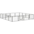 Dog and Puppy Playpen with 16 Modular Panels and 2 Entrances, 80x1.5x60cm - Borge' Group Limited