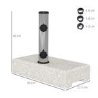 Base Outsunny for garden umbrella 25kg for Ã˜32mm, Ã˜38mm and Ã˜48mm poles, in granite and stainless steel, 45x22.5x40 cm, gray - Borgè