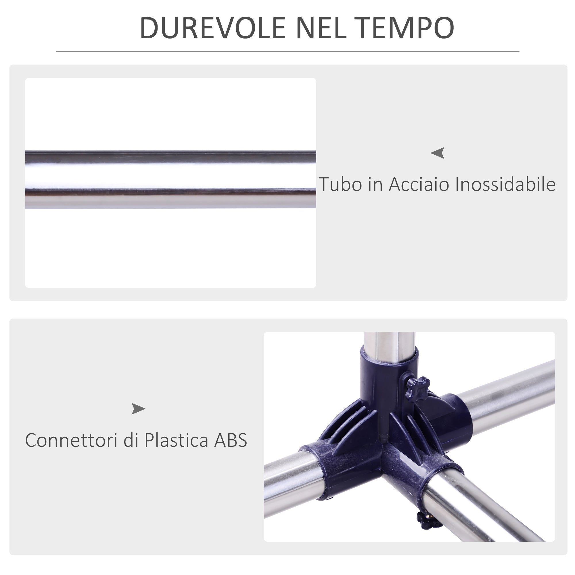 spreader hanger in adjustable width and height with stainless steel wheels 160 x 170cm - Borgè