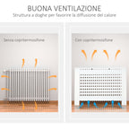 Coverterothermaphone in white wood with slat structure 112x19x81cm - Borgè