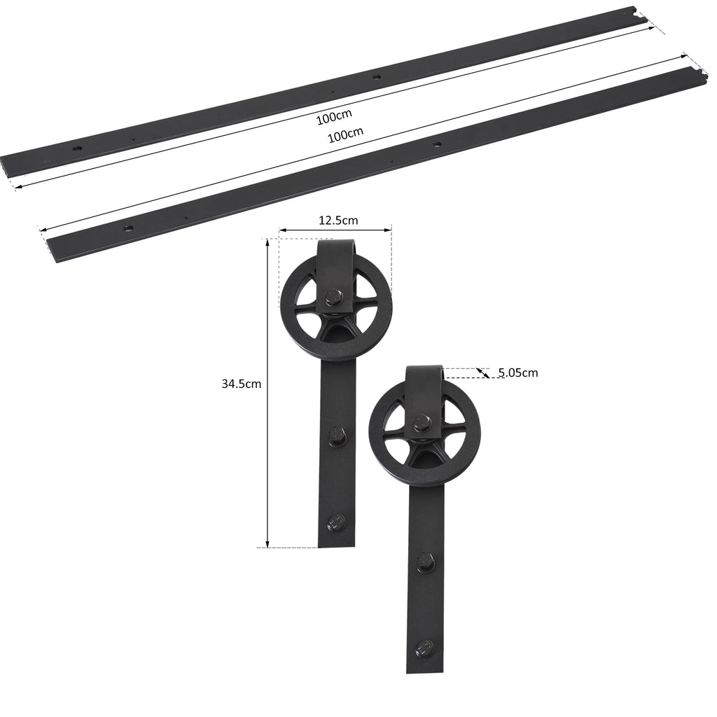 set binary accessories for sliding door in steel, black - Borgè