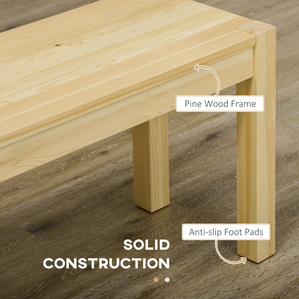 Pino wooden kitchen bench for 3 people, 150LX33x45cm, wooden color - Borgè