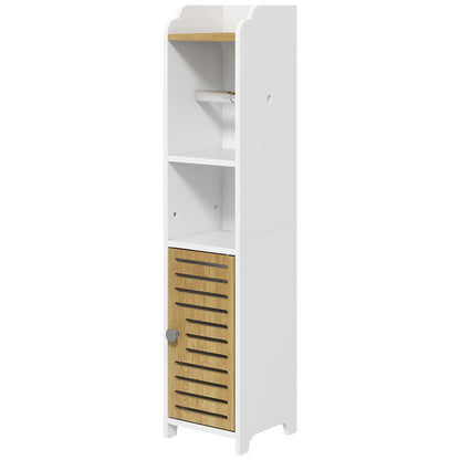 White Bathroom Cabinet with shelves and lower cabinet | 18x20x90 cm - Borgè