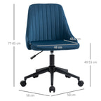 Vicetto swivel ergonomic office chair with adjustable height in velvet - blue - Borgè