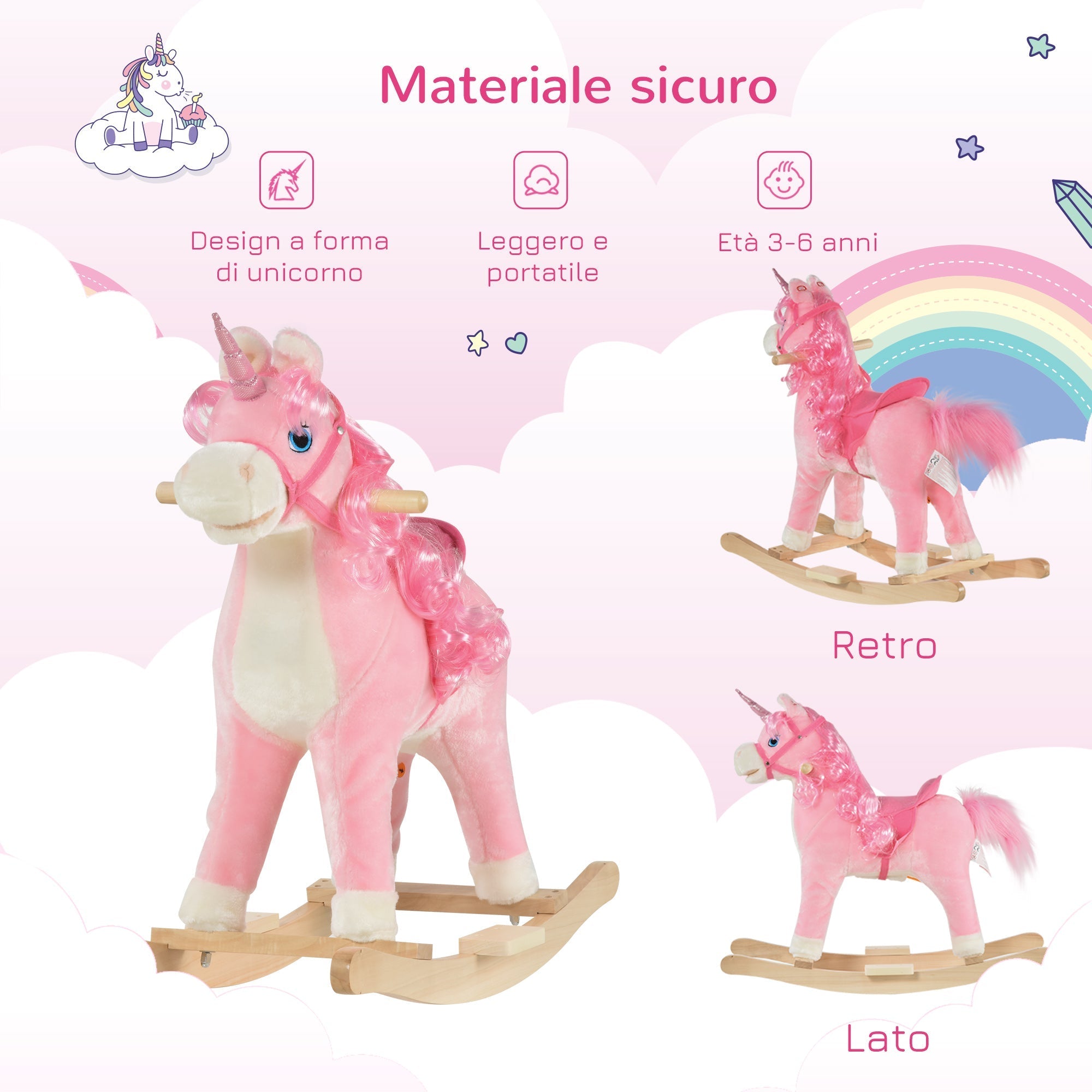 Super Pink Rocking Horse | 36-72 Months - Borgè