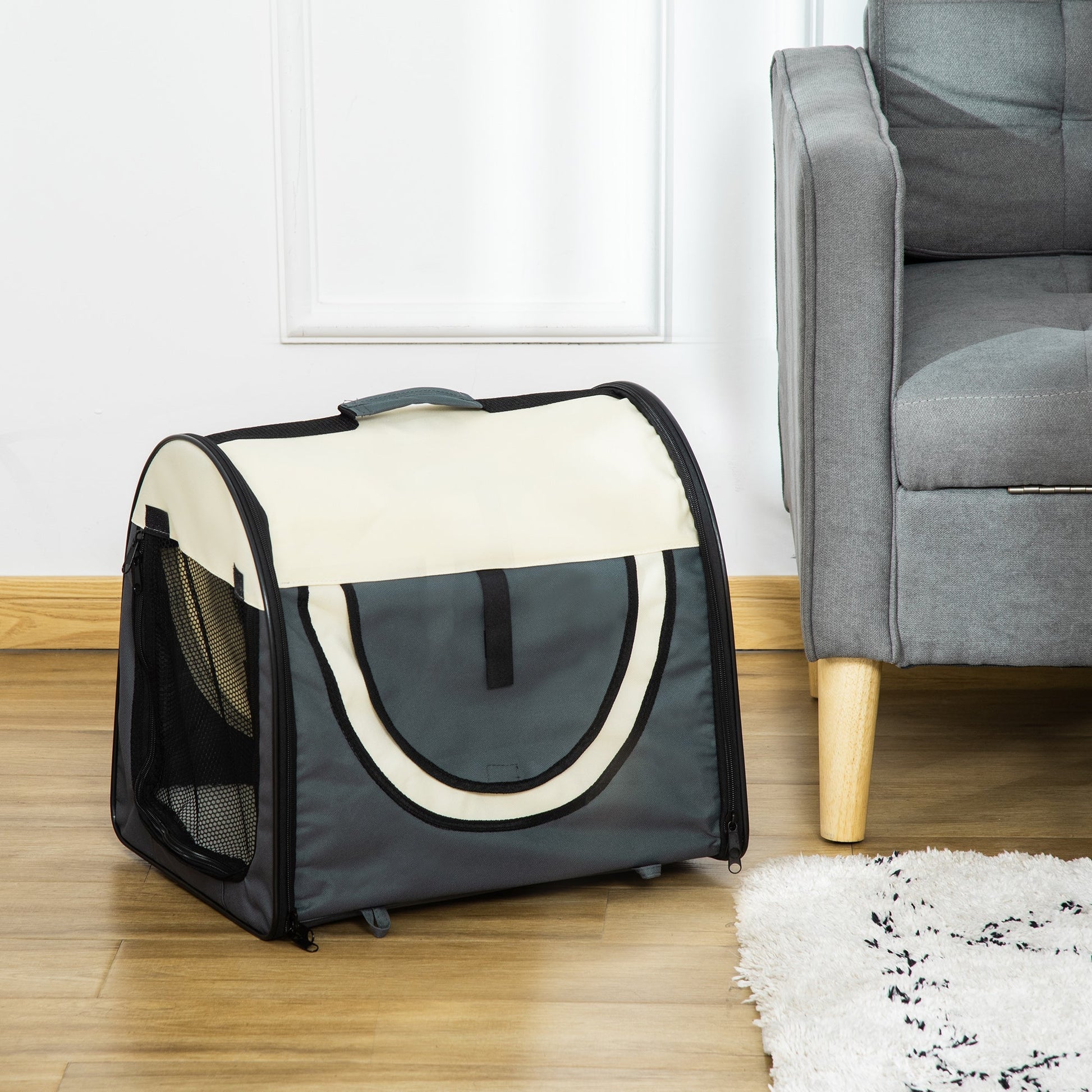 Pawhut transported for folding pets in Oxford with removable washable cushion and transport bag, dark Grey - Borgè