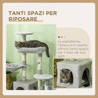 Cat Tree for cats with Scratch Pole i, 65x30x104 cm, light gray - Borgè