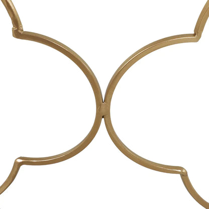 MYKONNOS | Set of 2 Coffee Tables Art Decorated in Gold Metal - Borgè