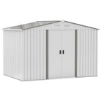 Outsunny garden house with double sliding doors, in steel and pp, 277x195x192cm, silver - Borgè