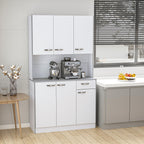 Homcom - Wardrobe with wooden kitchen wall units 101 x 39 x 180cm white - Borgè