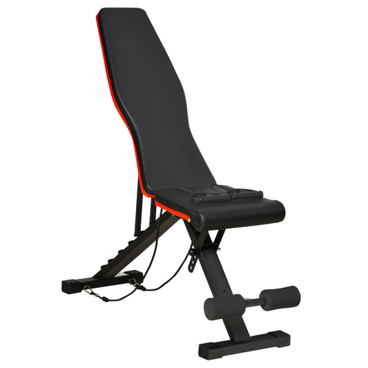 multifunction bench for abdominals and weights, adjustable and elastic inclination, 130x48x48-109cm - black - Borgè