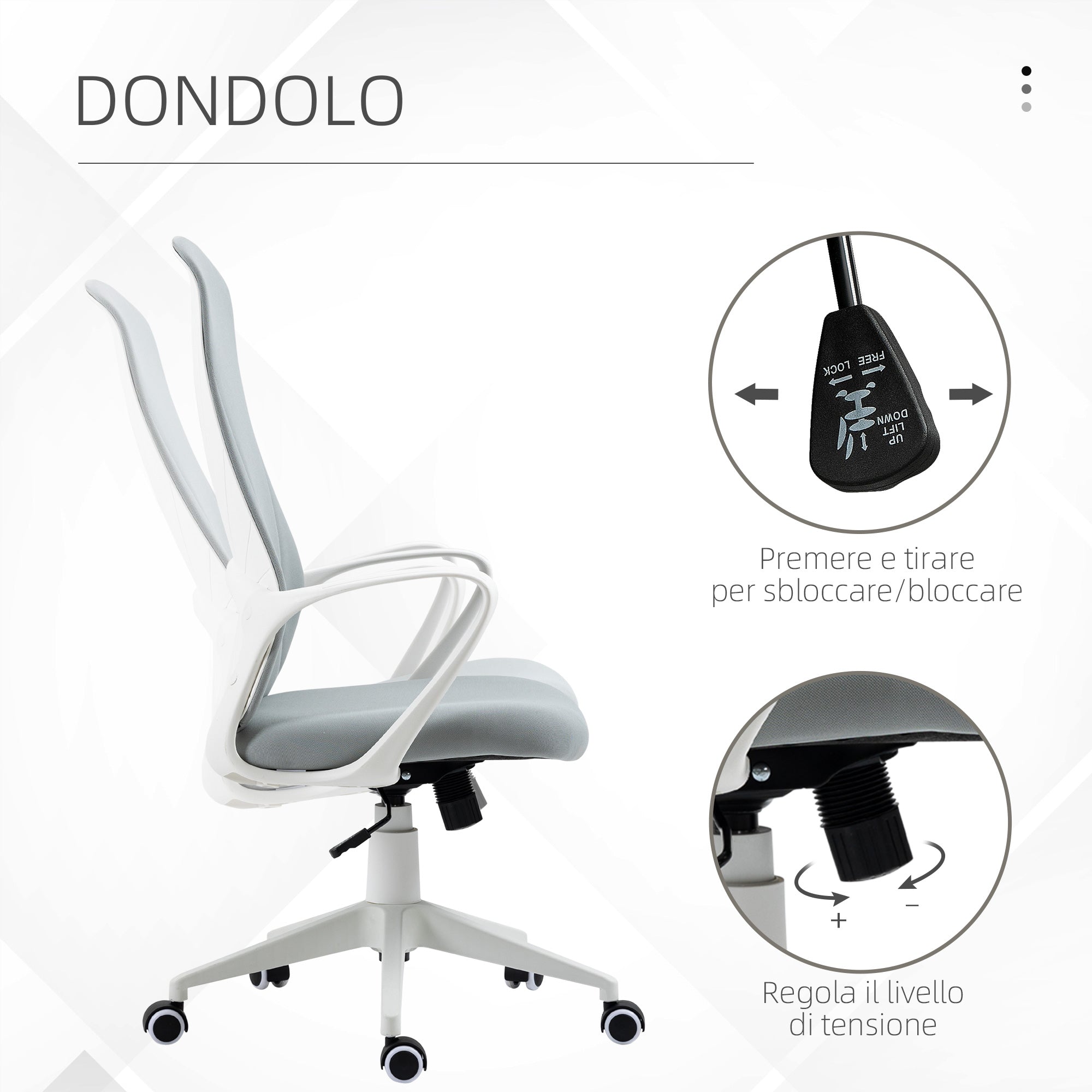 Ergonomic office chair winner with adjustable height and tilt function, 62x56x110-119.5 cm - Borgè