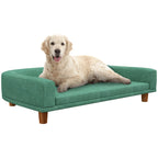 PAWHUT Sofa for large dogs with raised legs and removable cushion, 98x67x25 cm, light green - Borgè