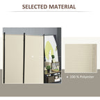 Indoor 3-Panel Folding Metal and Polyester Indoor Room Divider, 253x50x182cm, Beige - Borgè