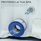 Set of 6 Filters for Inflatable Pools and Spas in Non-Woven Fabric, Ø10.5x8cm, Blue and White - Borge' Group Limited
