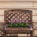 Outsunny Outdoor Fioriera at 2 levels with drainage and grilled holes, in fir wood, 42x49x80 cm, brown - Borgè