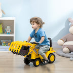 Children's Excavator 3-4 years with Pinza, button for sounds and storage space, 83x27x39 cm, yellow and black - Borgè